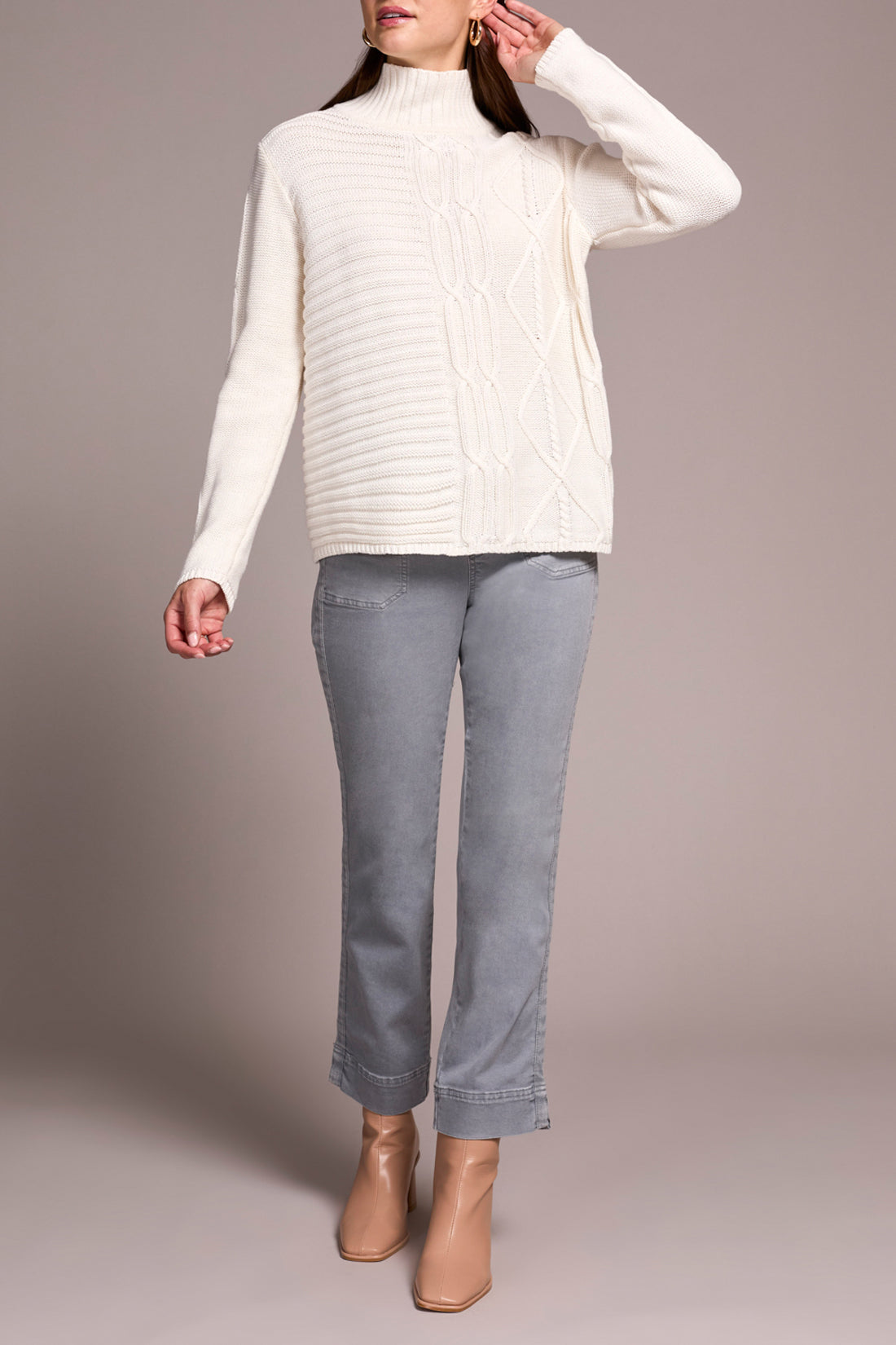 Turtle Neck Cable Pullover