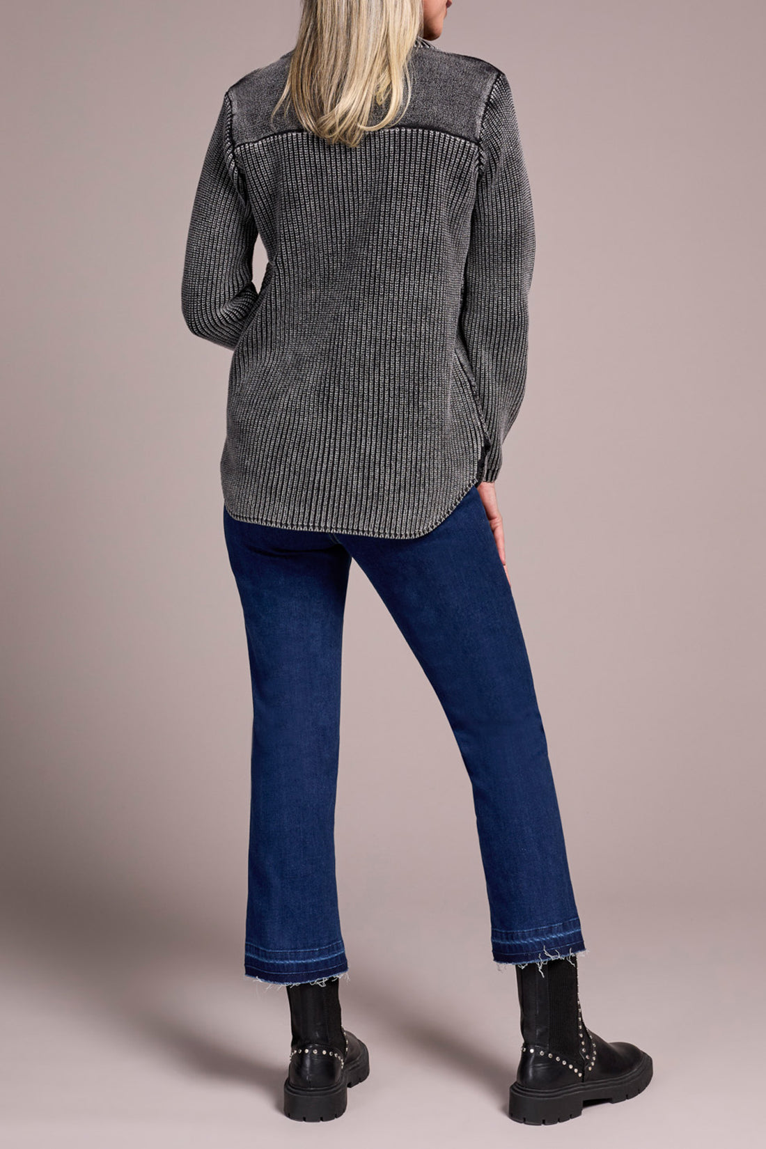 Cotton Knit Button Front Shacket