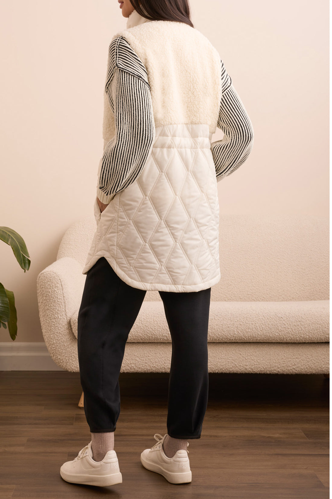 Sherpa & Quilt Zip Front Vest