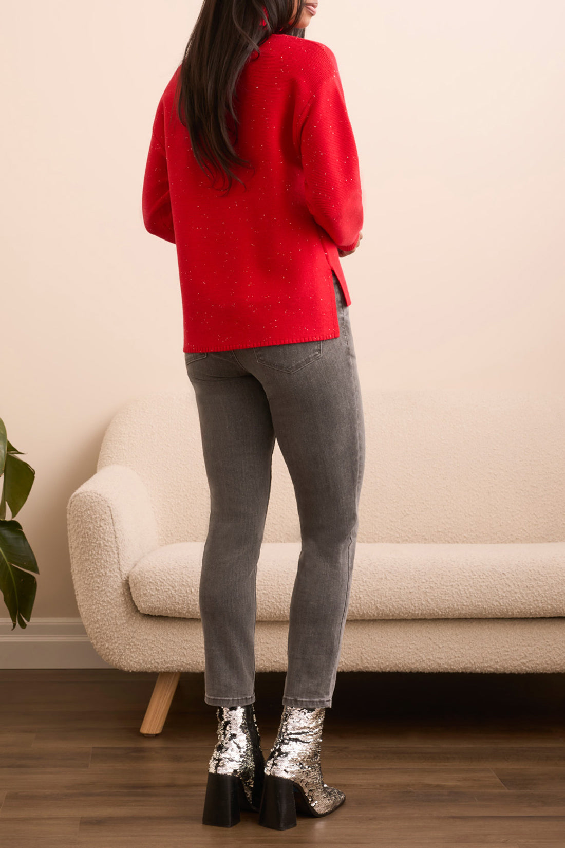 Turtle Neck Sequin Pullover