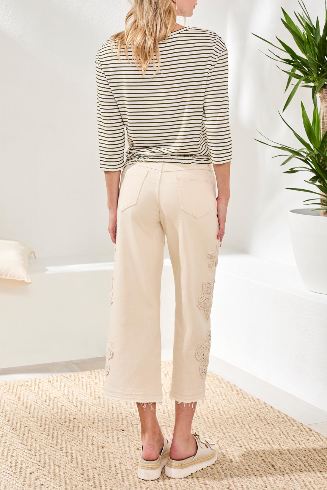 Stripe Print Knot Front Top