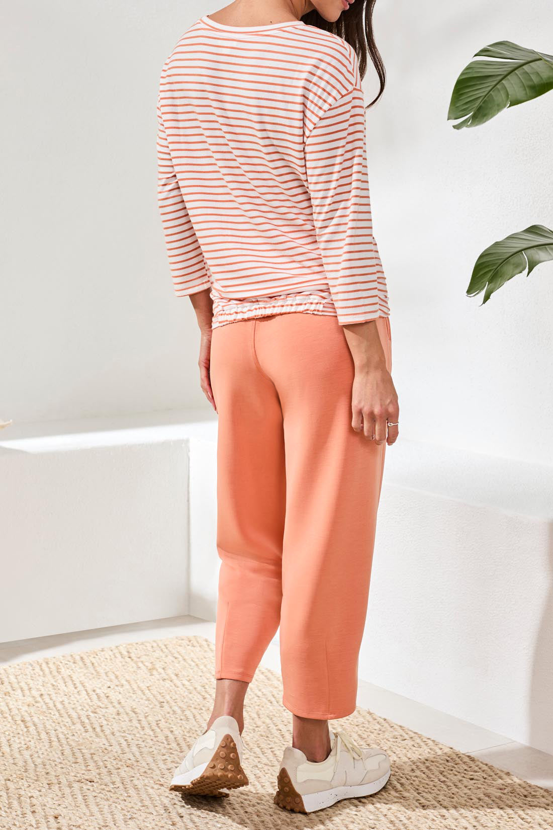 Stripe Print Knot Front Top