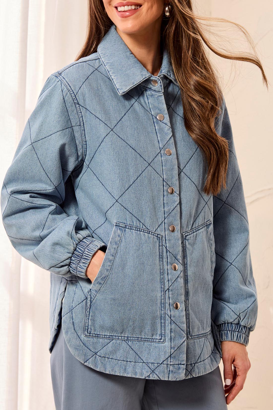 Quilted Snap Front Shacket