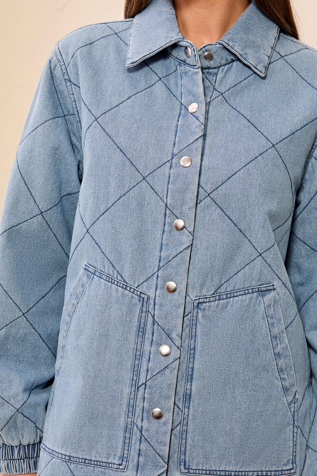 Quilted Snap Front Shacket