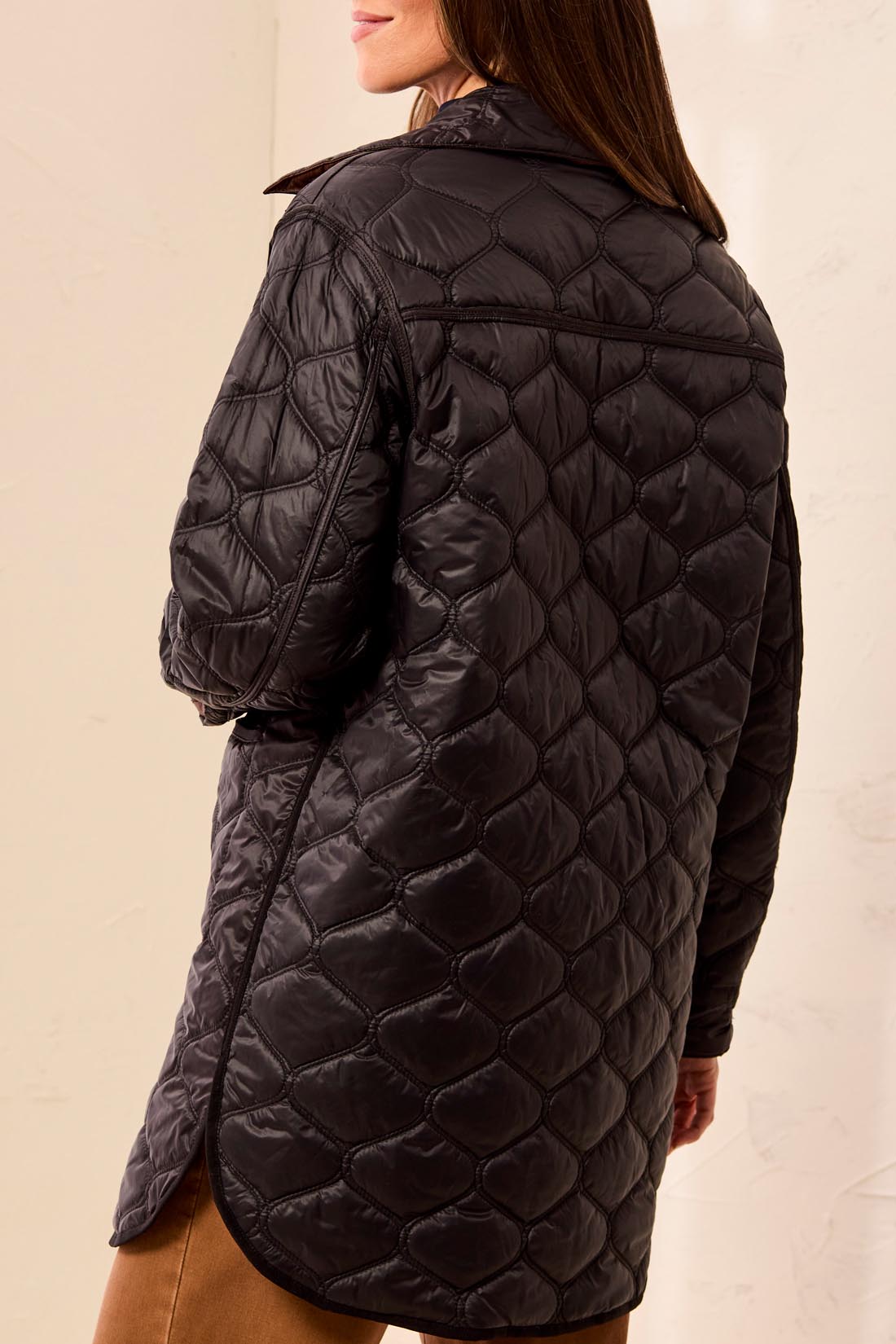 Quilt Button Front Reversible Coat