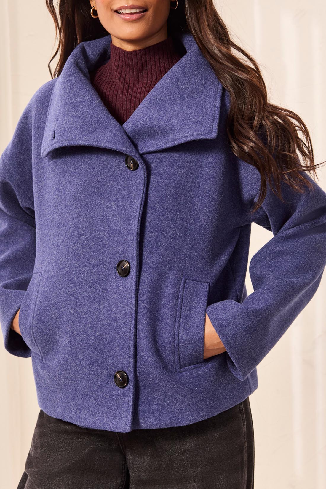 Assymetric Button Front Jacket
