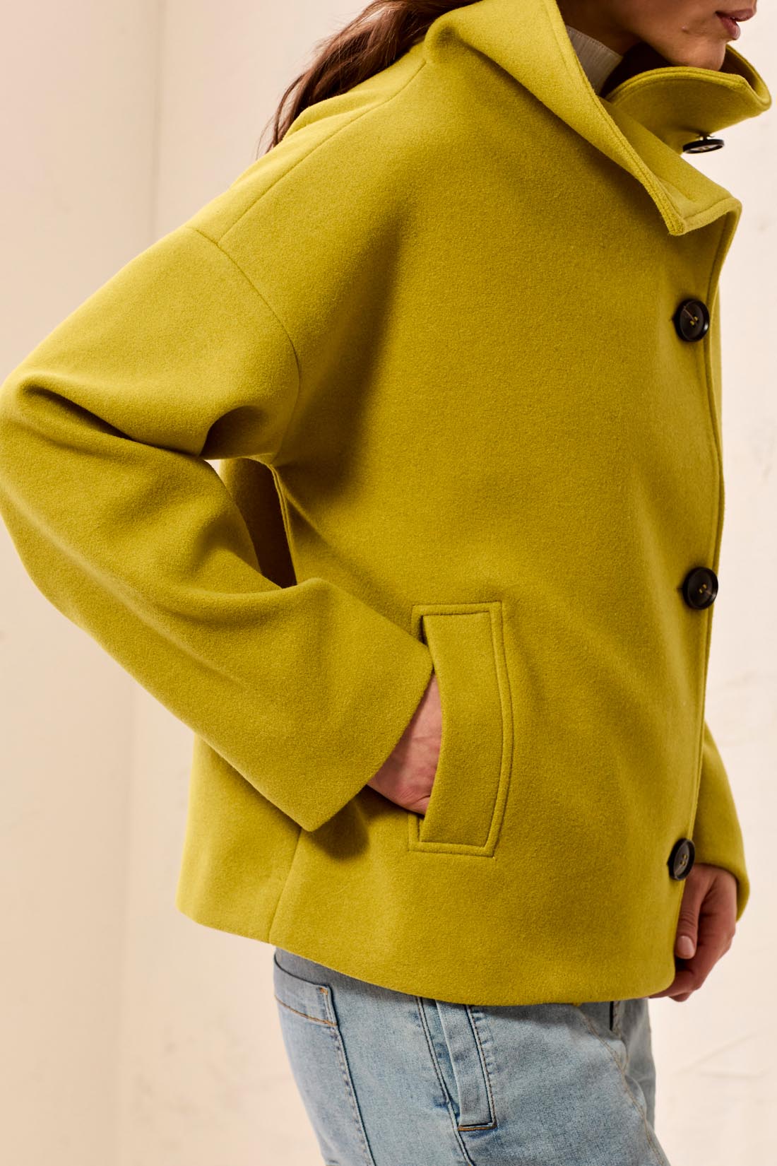 Assymetric Button Front Jacket