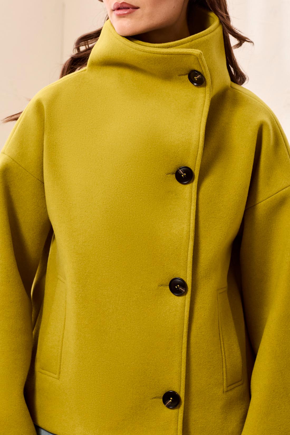 Assymetric Button Front Jacket