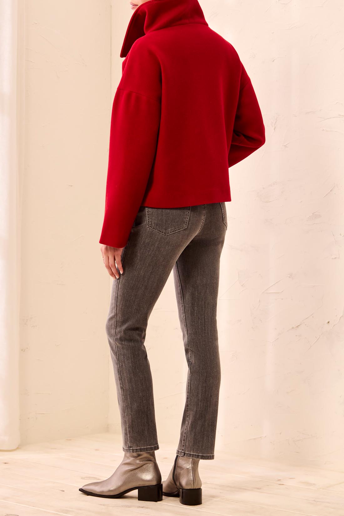 Assymetric Button Front Jacket
