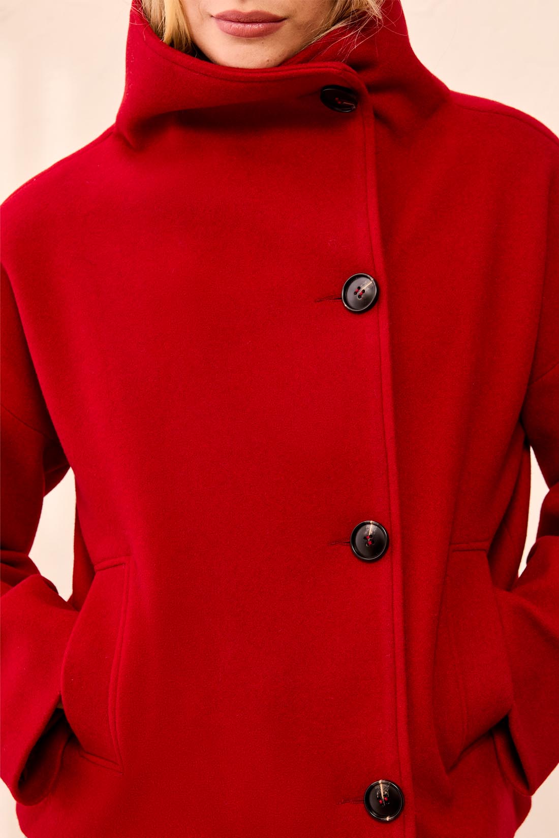 Assymetric Button Front Jacket