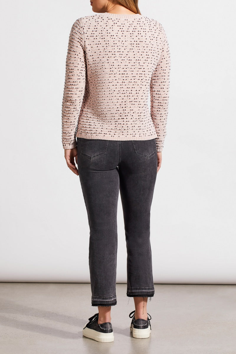 Dot Print Chenille Pullover