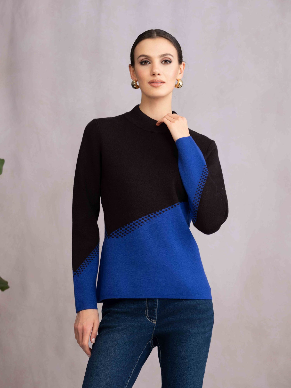 Diagonal Color Block Pullover | Bellissima West