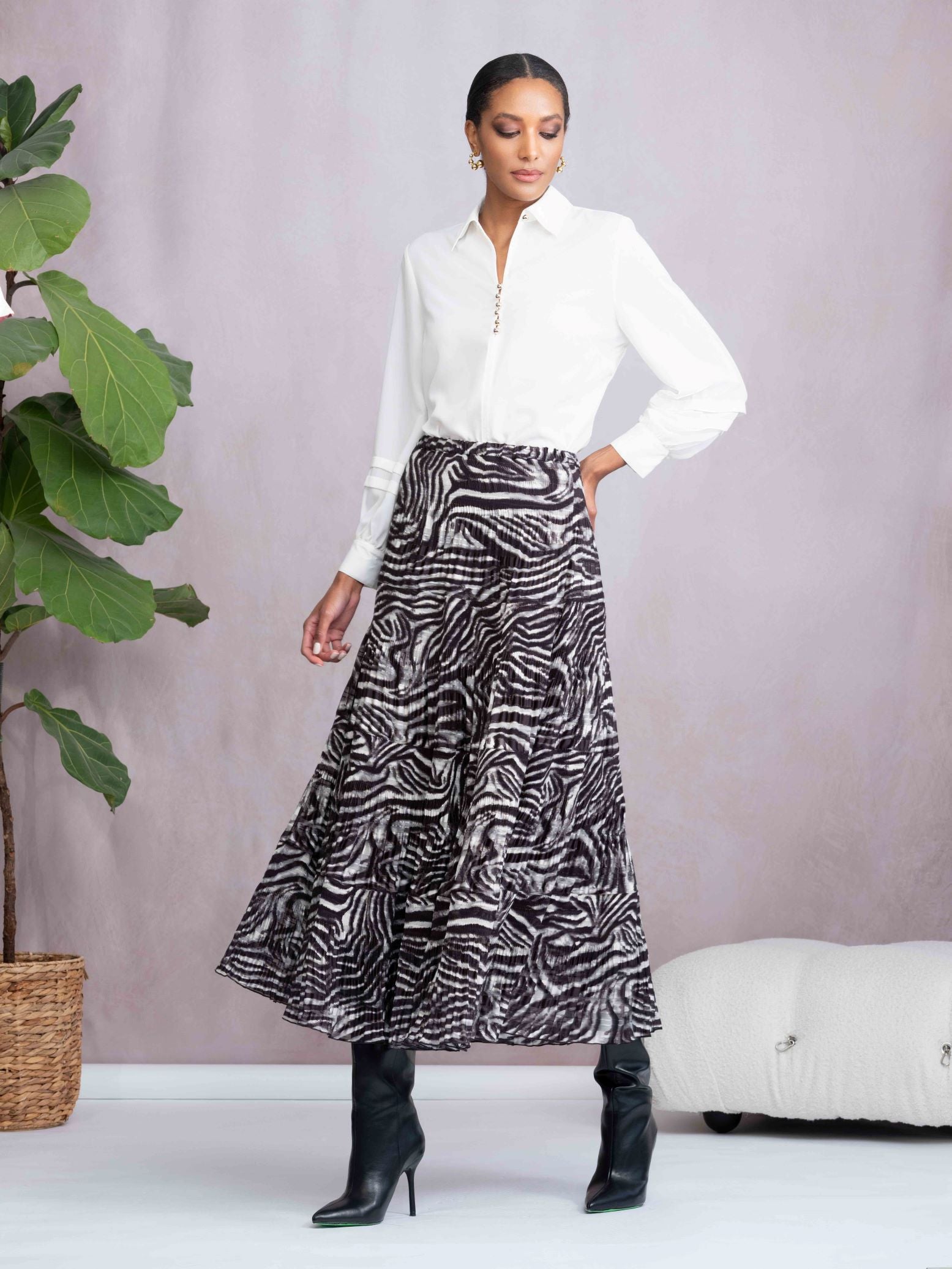 Shirt Collar Georgette Top