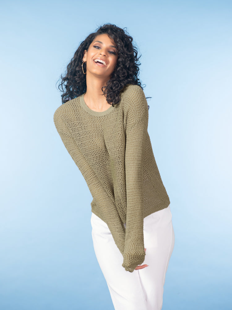 Crochet Scoop Neck Pullover