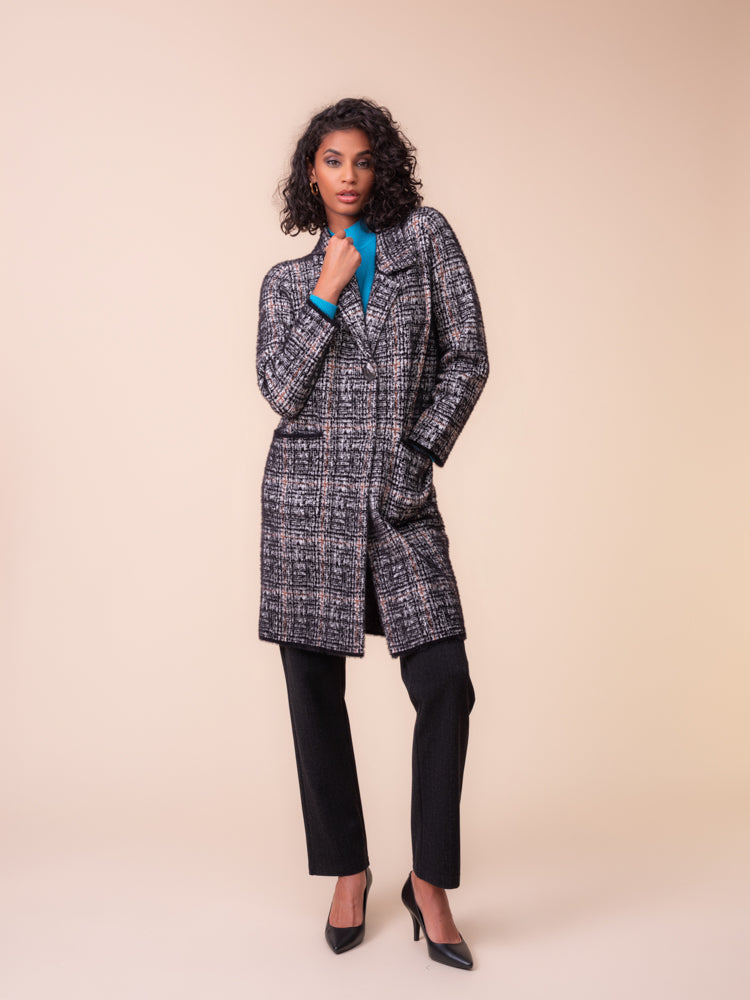 Tweed Knit Coat