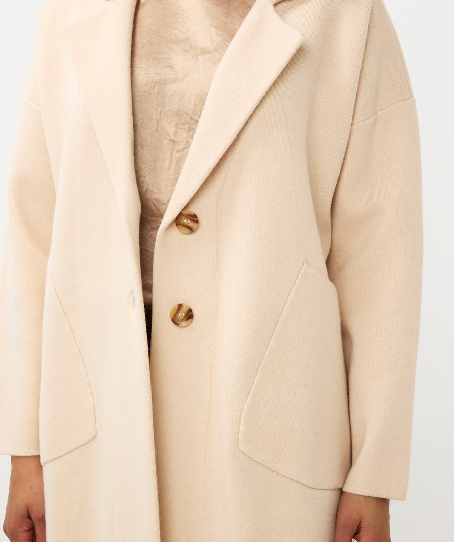 Notch Collar Button Front Knit Jacket