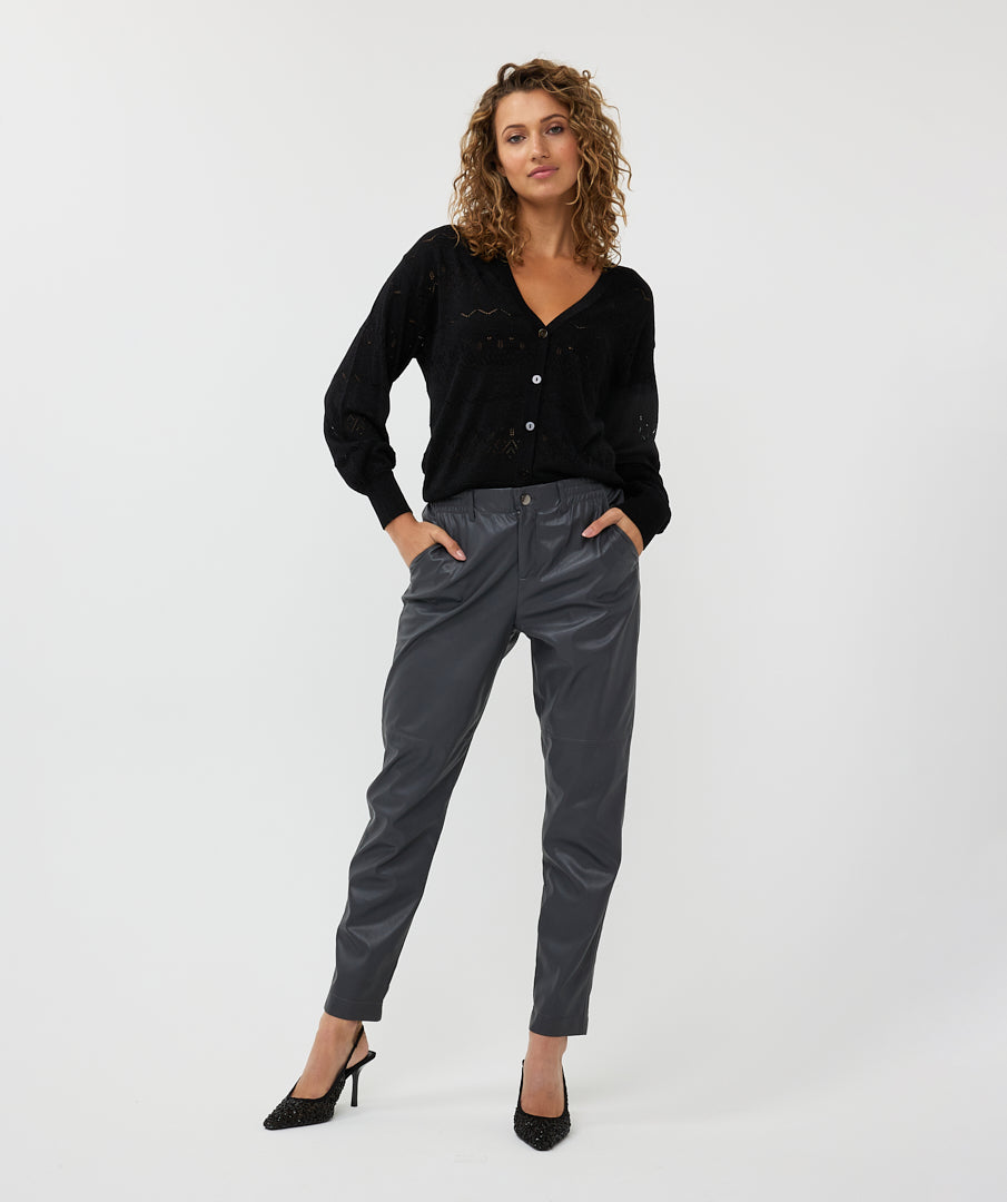 Pointelle Knit Lurex Cardigan