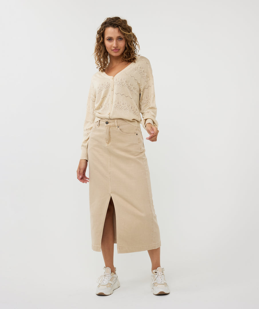 Pointelle Knit Lurex Cardigan