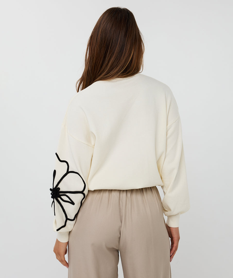 Flower Soutache Pullover
