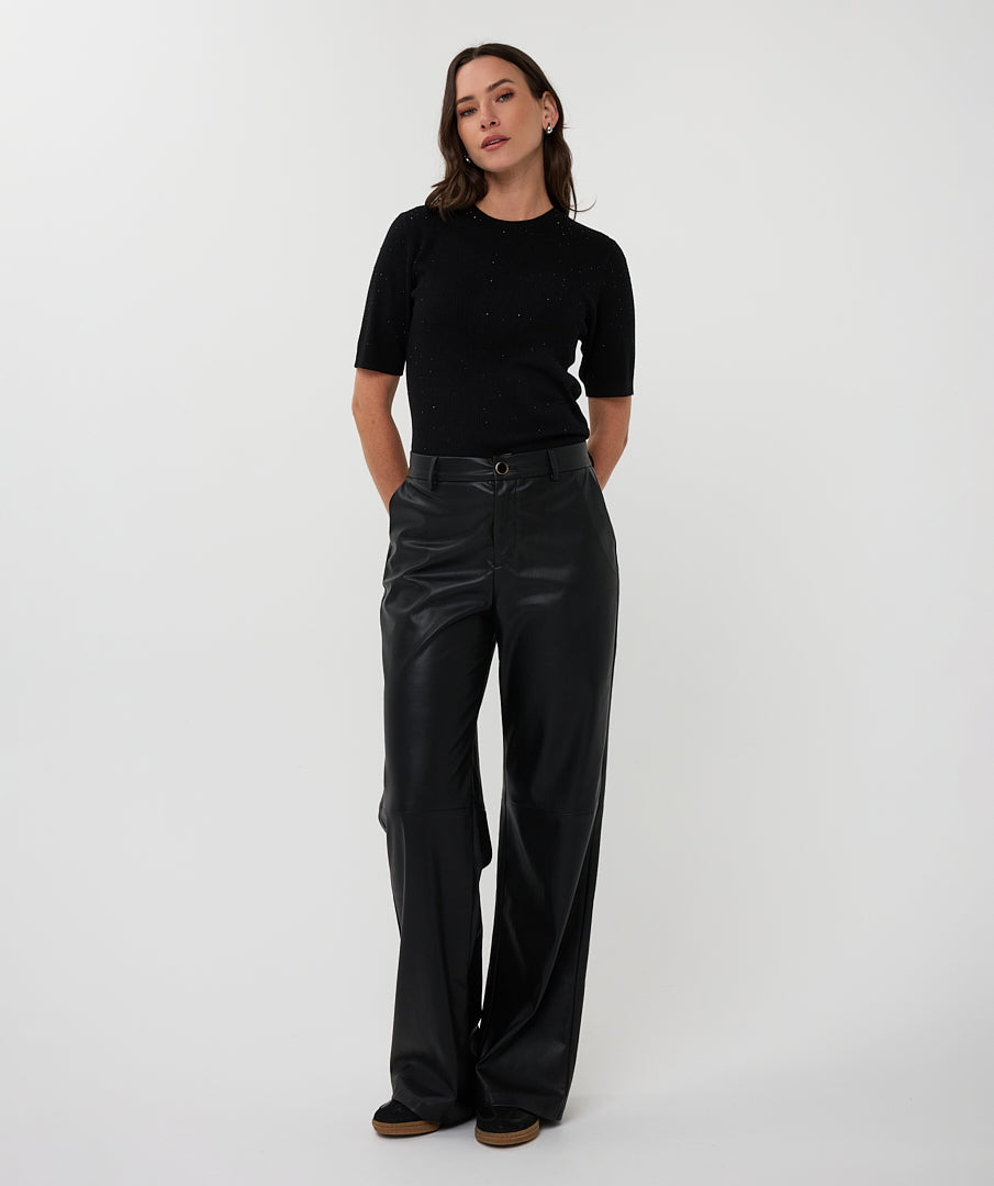Crew Neck Stud Melange Pullover