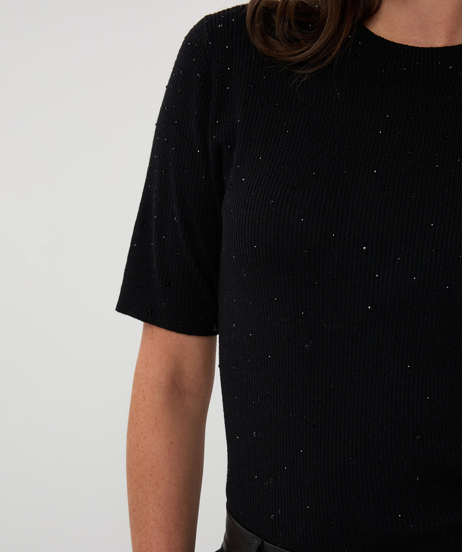 Crew Neck Stud Melange Pullover