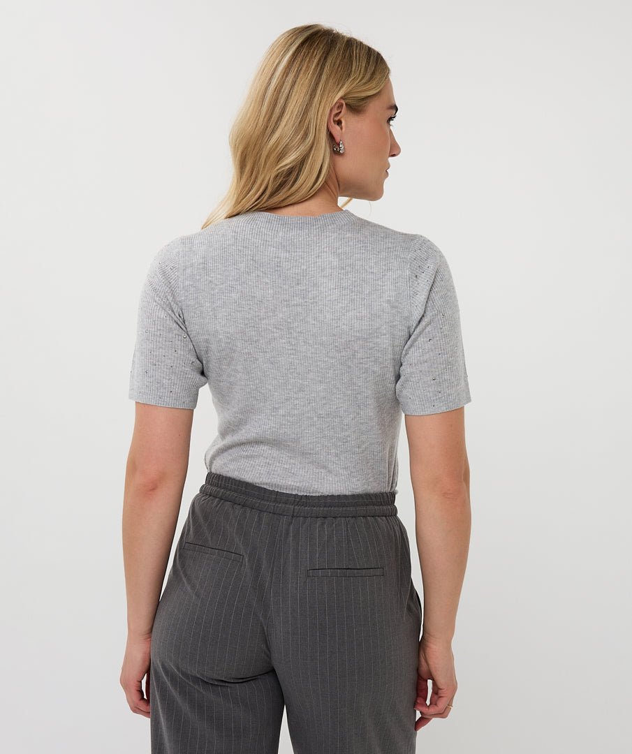 Crew Neck Stud Melange Pullover