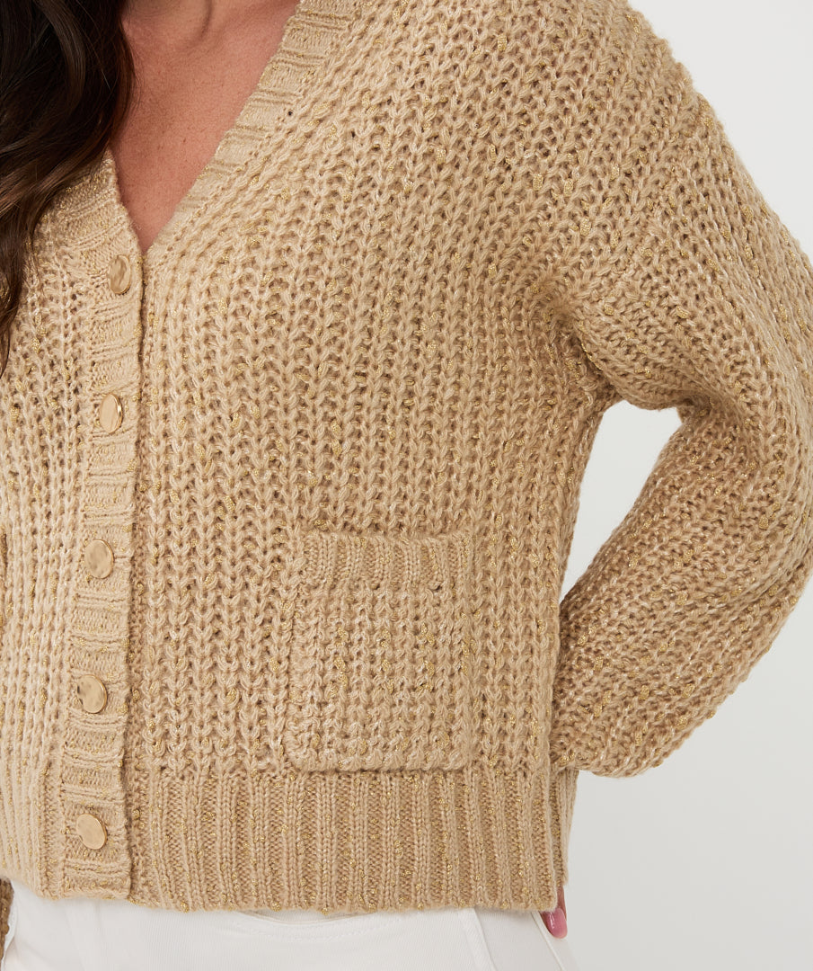 Shaker Knit Lurex Cardigan