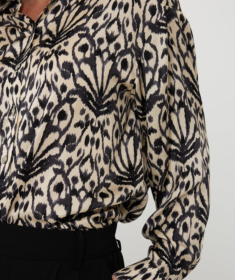 Flower Print Satin Shirt