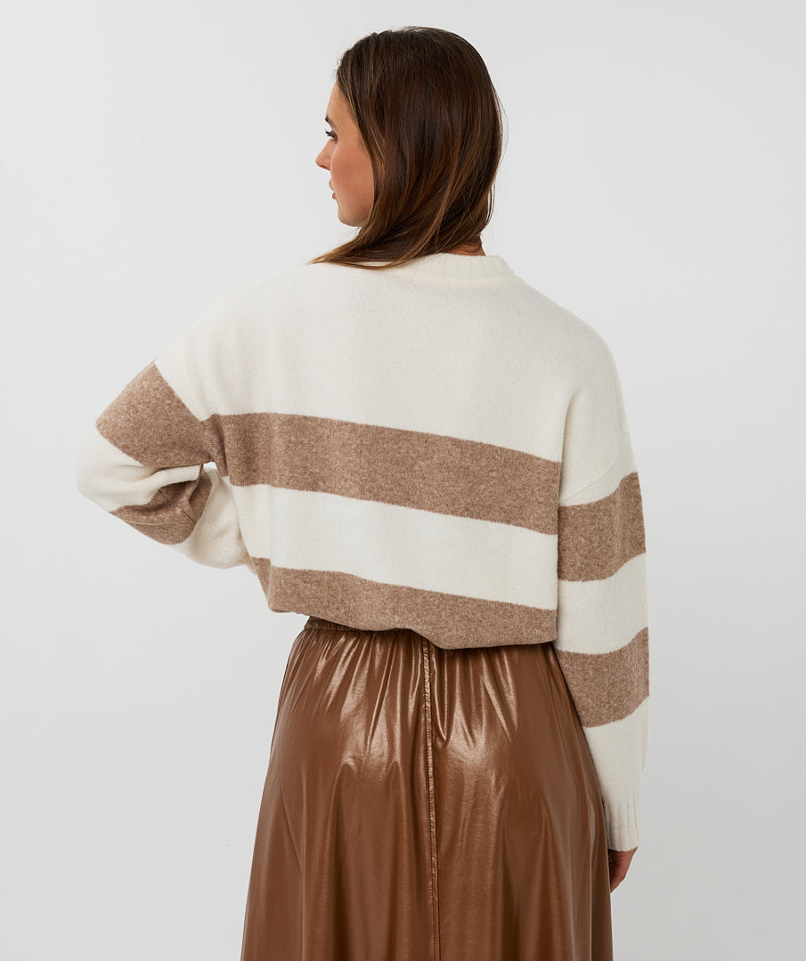Stripe Cotton Blend Pullover
