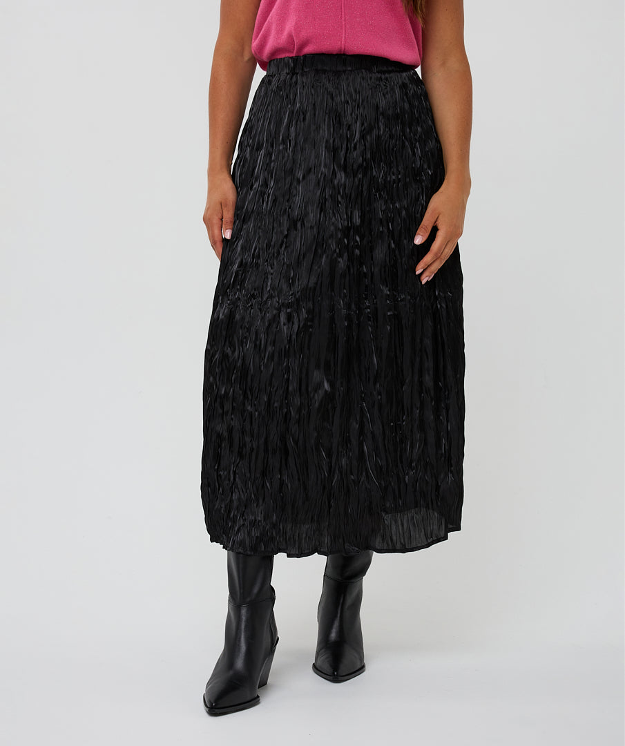 Satin Plisse Skirt