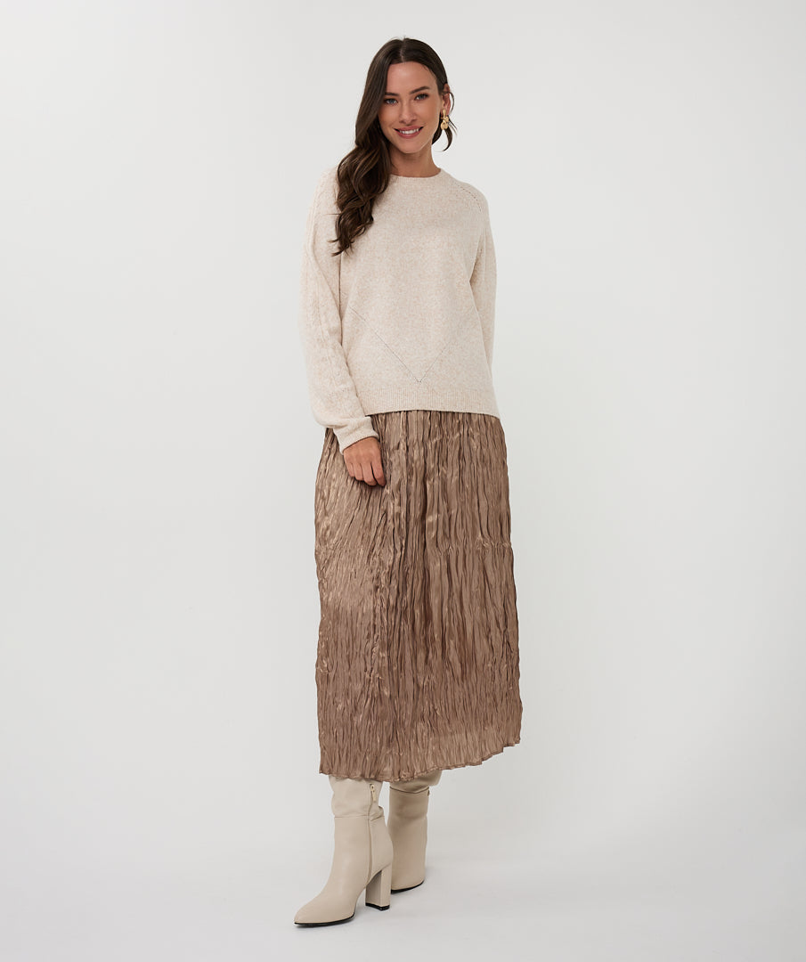 Satin Plisse Skirt
