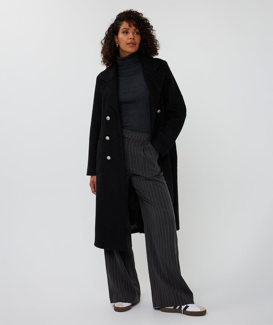 Boucle Wool Blend Coat