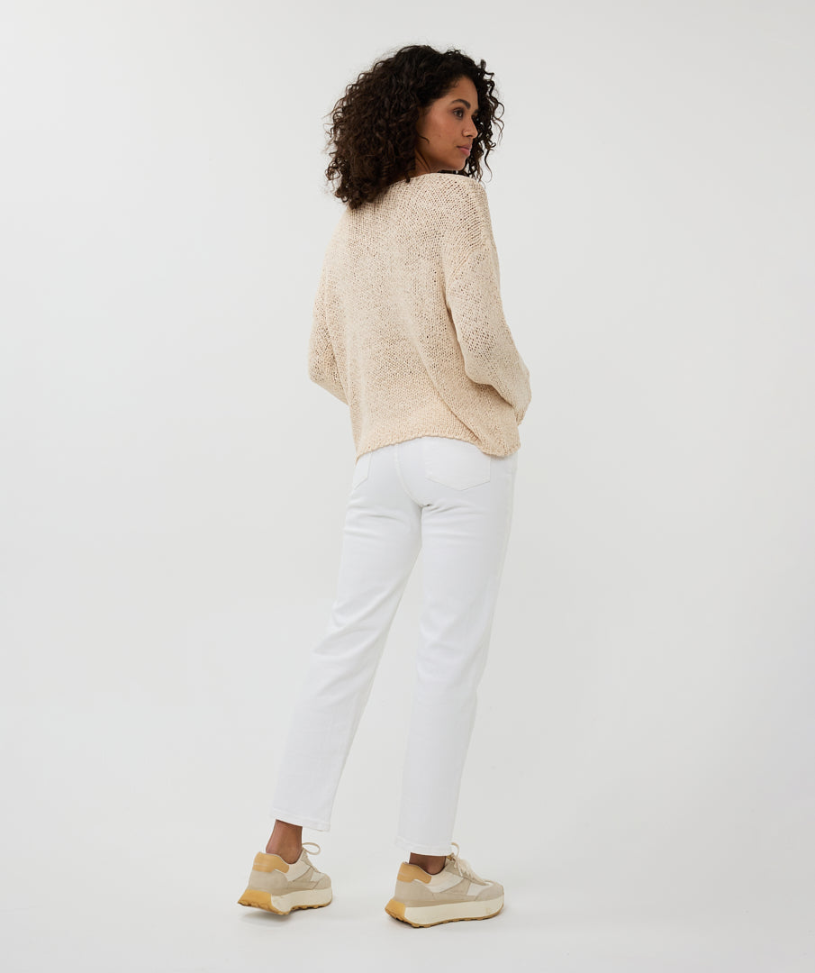 Tape Yarn V-Neck Pullover