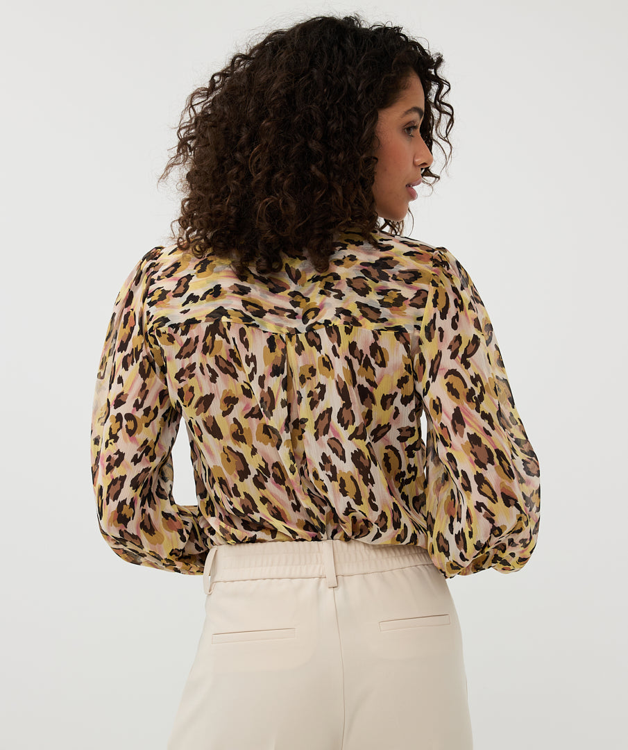 Animal Print Chiffon Shirt