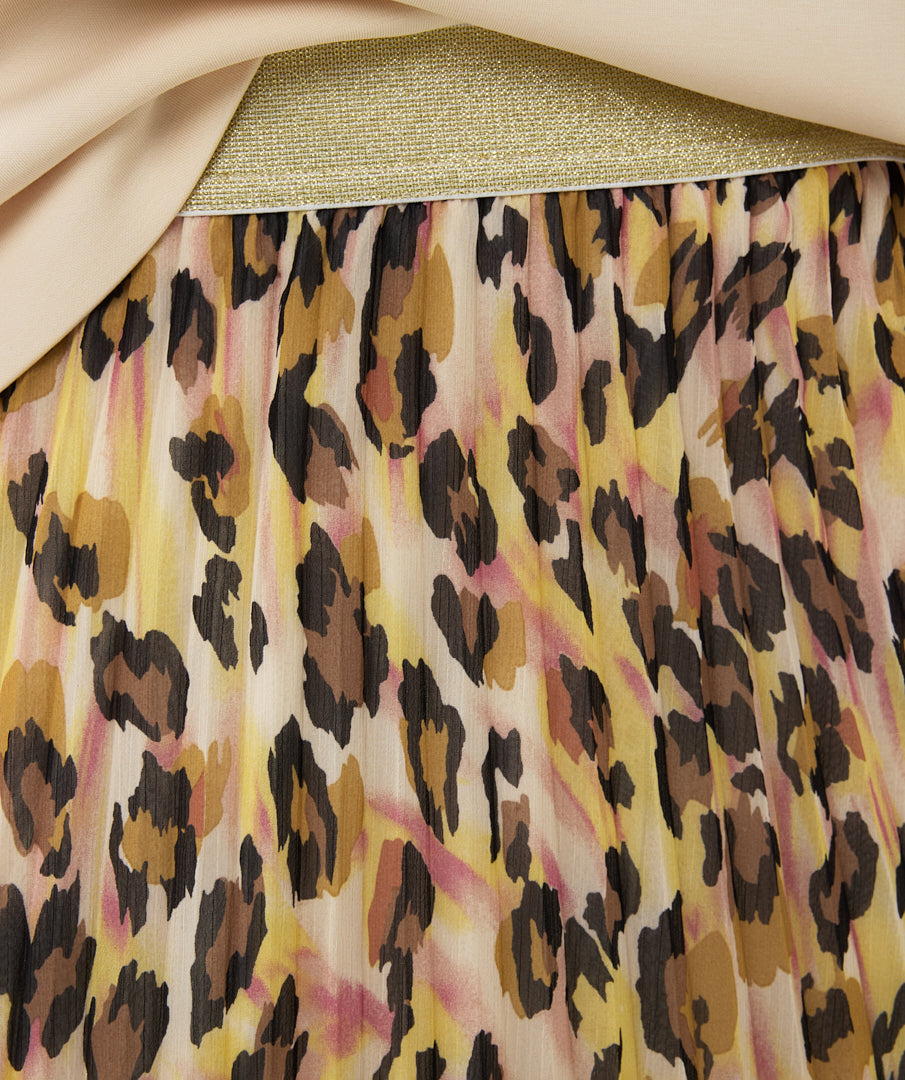 Animal Print Chiffon Skirt