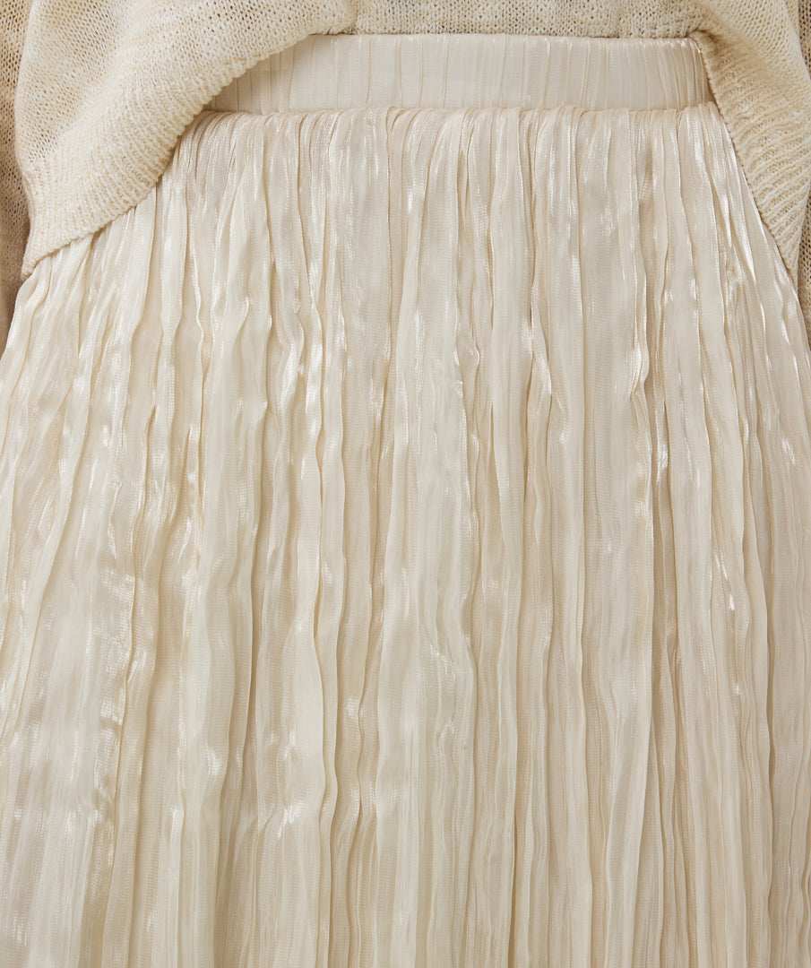 Satin Pleated Skirt