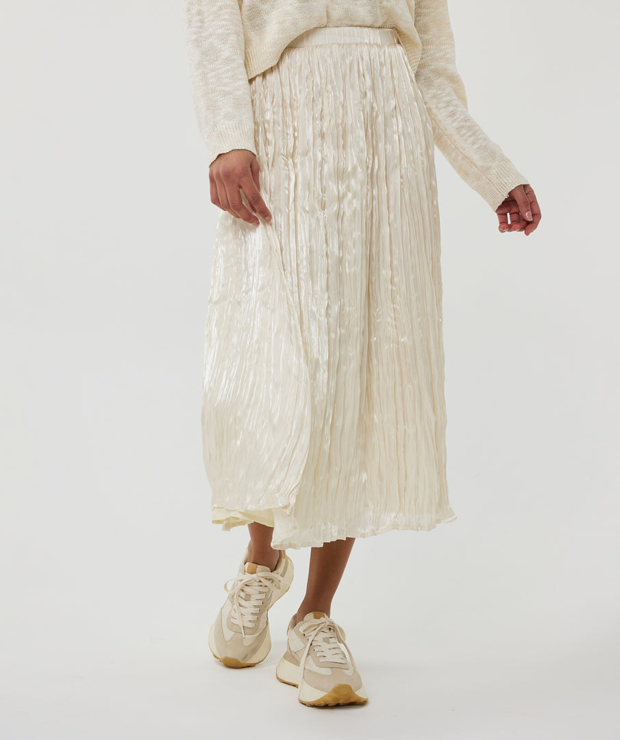 Satin Pleated Skirt