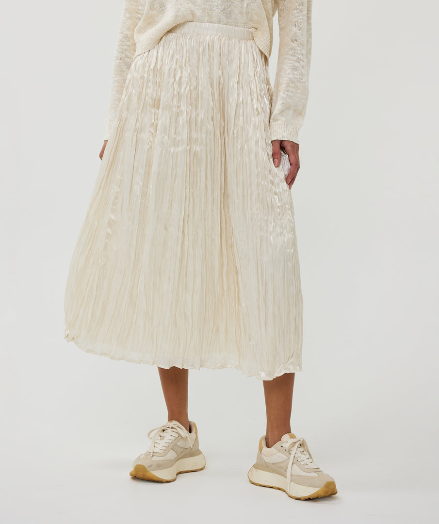 Satin Pleated Skirt