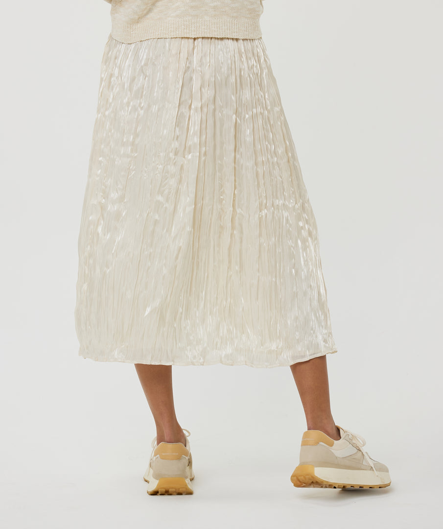 Satin Pleated Skirt