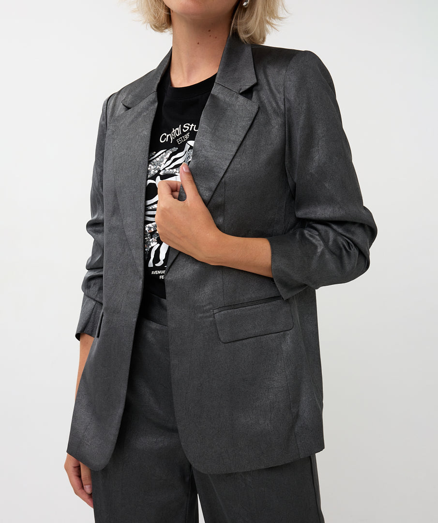 Satin Finish Textured Blazer