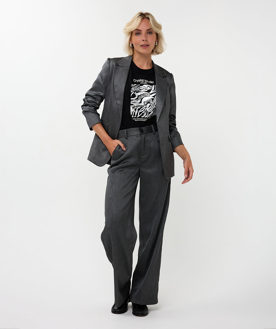 Satin Finish Textured Blazer