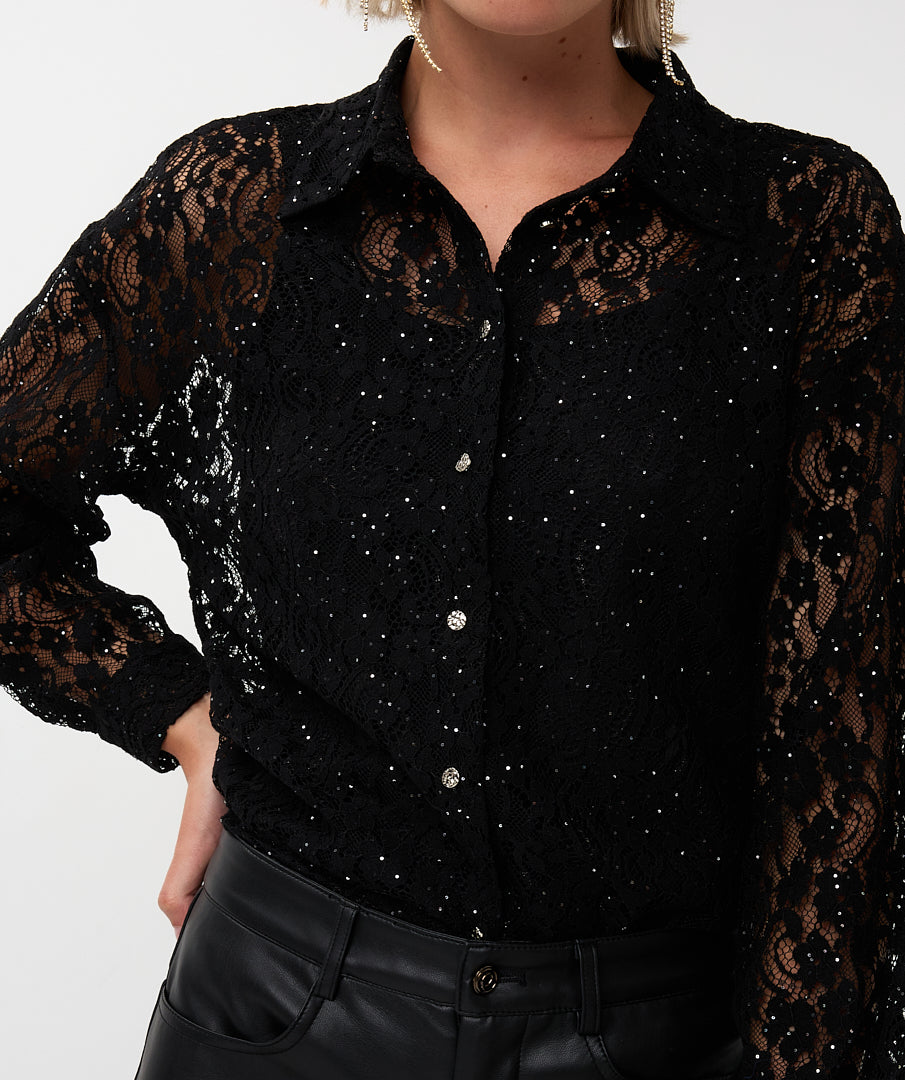 Lace & Sequin Shirt