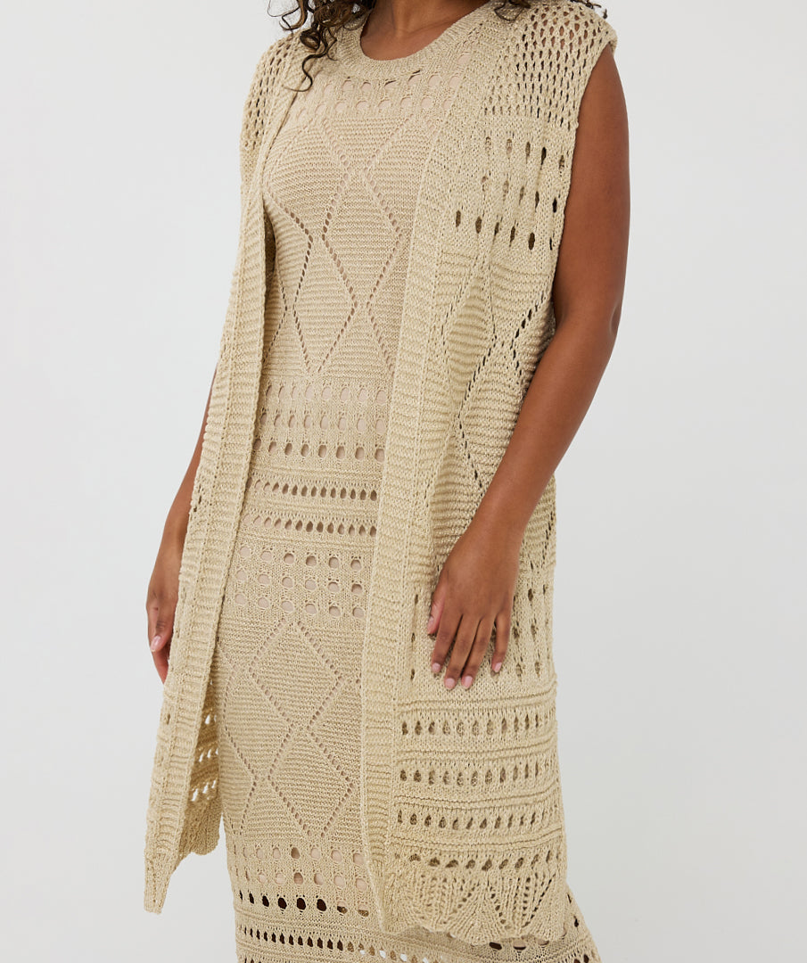 Duster Lurex Knit Cardigan