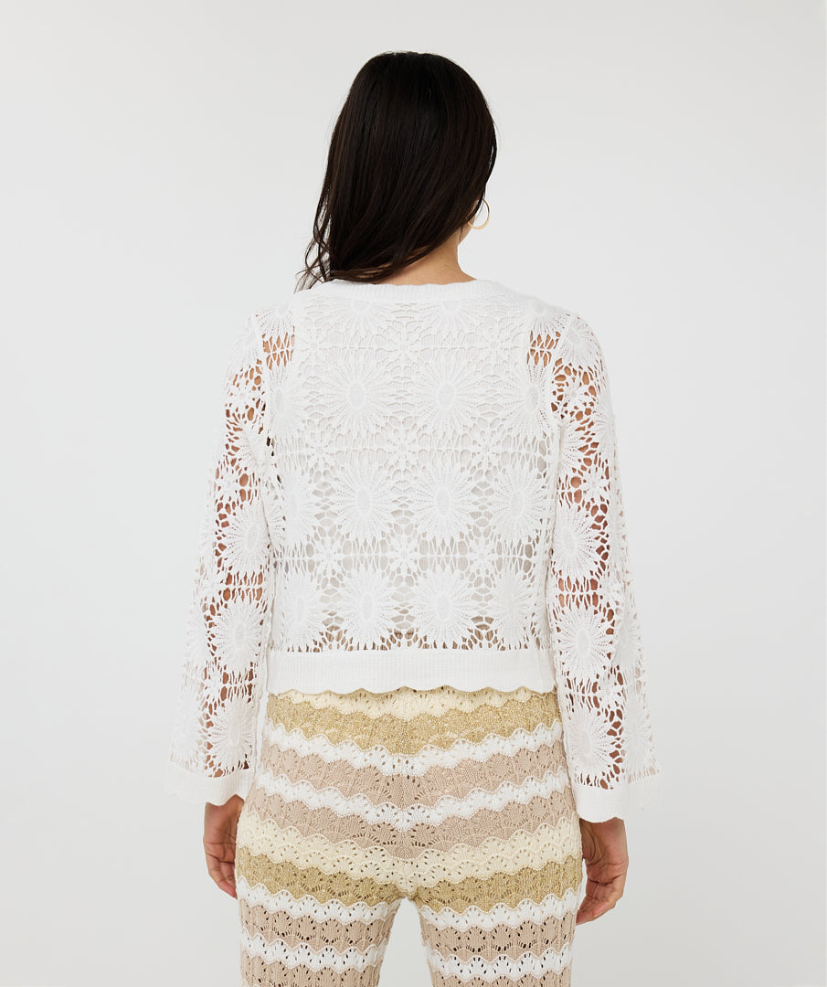 Crochet Button Front Cardigan