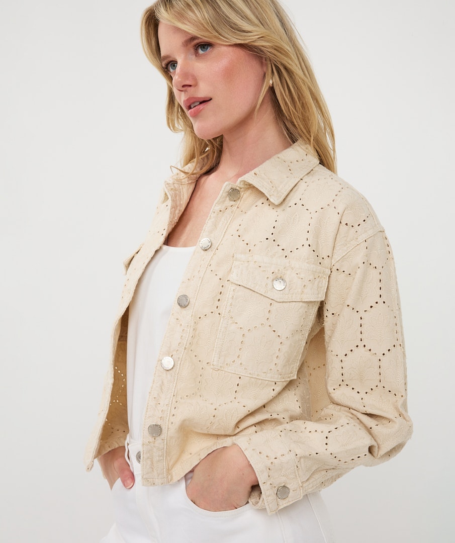 Cotton Eyelet Jean Jacket