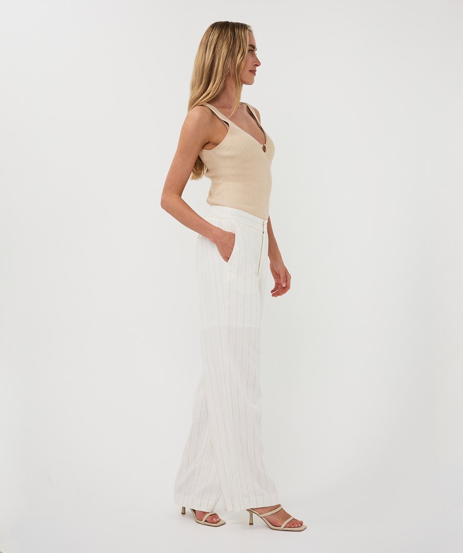 Linen Blend Stripe Pant
