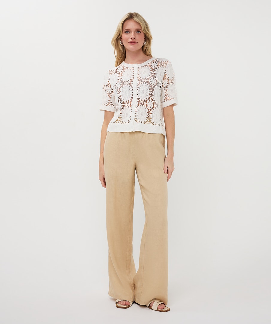 Crochet Flower Crop Cardigan