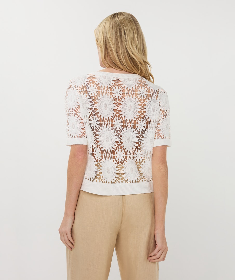 Crochet Flower Crop Cardigan