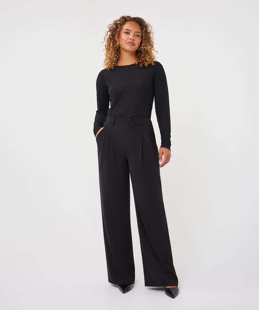 Wide Leg Twill Pant