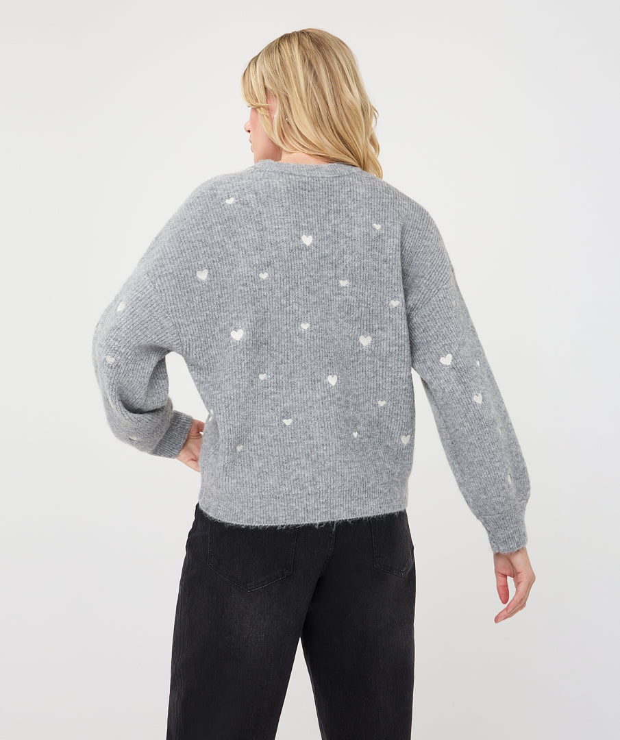 Heart Embroidered Sweater